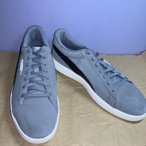 PUMA SMASH 3.0 Grey Puma low top suede Sneakers Men's Sz 12 style 390984 08
